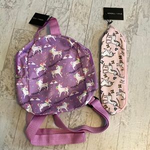 Kendall + Kylie Mini Backpack & Multi-Use Makeup Travel Zip Pouch Bag Set